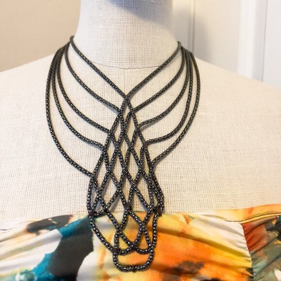 Vintage Baby Phat 1X Dress Y2K Abstract Print Gathered Mini Beaded Blue Orange - Picture 11 of 11